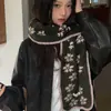 Bufanda de mezcla de lana con copo de nieve para mujer, nuevo chal otoño/invierno 2026, estilo coreano de alta gama, versátil y engrosada para abrigar