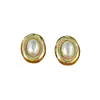Brincos Redondos Geométricos de Pérola Elegantes Retrô Franceses, Brincos de Prata com Agulha de Luxo Leve e de Nicho de Alta Qualidade, Brincos de Moda Feminina