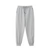 Pantalones de chándal de otoño e invierno para hombre, de forro polar, a la moda, combinables con todo, estilo coreano, holgados, hasta el tobillo, peso pesado, color sólido, pantalones deportivos