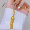 Loja Dourada Puzuo Estilo Igual Acessórios DIY Dourado Areia Filigrana Moeda de Cobre Cinco Imperadores Pingente de Carpa Colar Todo Ano Há Pingente Mais Que Suficiente