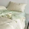 Juego de Cubrecama de Verano de Algodón Tencel Ultra Suave de Cuatro Piezas con Bordado de Tulipanes Frescos, Lavable, Adecuado para Dormir Desnudo, Cubrecama Delgado para Aire Acondicionado
