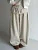 Pantalones Anchos de Patchwork de Lana Gruesa Estilo Coreano Ns para Mujer, Diseño de Invierno, Pantalones Largos Casuales Cálidos 1770