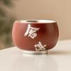 Taza Maestra de Té de Arcilla Púrpura Cinabrio Lujo Ligero de Alta Gama Taza para Degustación de Té de Plata 999 Taza Individual Taza de Té Kung Fu Chino