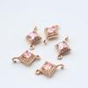 Zirconia Microincrustación Diamante Hebilla Doble Colgante Pendientes Colgantes Accesorios Hecho a Mano DIY Pasador Guirnaldas Joyería Material Final
