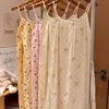 Vestido Camisola de Gasa de Algodón Suave de Verano para Mujer 2026 Modelo Nuevo con Almohadilla para el Pecho Integrada, Hebilla Ajustable, Vestido Suelto para Casa y Dormir