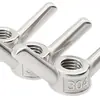 Acero Inoxidable 304 Tuerca Mariposa de Orejas Largas Tuerca de Cuerno Apretable a Mano Tuerca de Tornillo en Forma de Disco M6M8M10M12M14M16