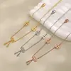 Tobillera de Calabaza con Borla de Nuevo Estilo que Atrae la Fortuna para Mujeres, Joyería para el Pie de Acero de Titanio con Baño de Oro PVD Estilo Ins