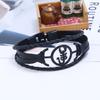 Pulsera Europea y Americana Nueva Aleación Chapada Hebilla Negra Pulsera de Cuero Suministro Estable Transfronterizo Cuerda para Pareja Pulsera de Imitación Cuero Vacuno