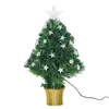 Árbol de Navidad de fibra óptica más vendido transfronterizo con luces de colores, adornos transparentes de cinco estrellas, decoración navideña, arreglo de escena festiva