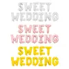 Conjunto de letras de casamento doce rosa dourado prateado de 16 polegadas decoração de cena de casamento versão EUA balão atacado