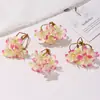 Flores Artificiales con 4 Ramas, Flores de Cerezo, Crisantemos, Decoración de Pared de Flores para Bodas, Accesorios para el Cabello Estilo Bosque DIY, Coronas de Flores, Accesorios de Decoración de Flores para Pasadores
