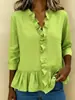 2026 Amazon Wish Sitio Independiente Ebay Primavera y Verano Nueva Camisa de Manga Larga con Volantes Estilo Europeo y Americano Camisa de Mujer
