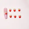 Linda Crema Fresa Dibujos Animados Arte de Uñas Joyería Resina Estéreo Portátil Accesorios para Uñas Aretes DIY Pasador Pequeños Accesorios