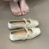 Zapatos de ballet con lazo y aumento de altura interior, nuevos zapatos Mary Jane poco profundos estilo hada para el verano de 2025