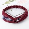 Accesorios para el Cabello Estilo Japonés y Coreano Diadema Cruzada Ancha con Estampado de Lunares Vintage Diadema de Cinta Dulce y Sencilla