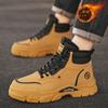 Botas de Terciopelo de Invierno 2025 para Hombre, Zapatos de Trabajo de Caña Alta Estilo Británico, Zapatos de Algodón Cálidos Engrosados para Hombre, Zapatos de Moda