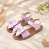 Sandalias Brillantes con Moño para Niñas Suela Suave Antideslizante Velcro Punta Abierta Estilo Dulce de Princesa Zapatos para Niñas