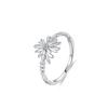 Anillo de girasol retro de alta calidad de estilo japonés y coreano para mujer, diseño de nicho en plata de ley S925, con personalidad y margaritas.