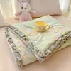 Colcha de Verano de Doble Capa de Gasa 100% Algodón Puro Estilo Princesa Fresca, Estampado Floral de Encaje Francés, Versión Coreana 2026, para Mamá e Hijo, Colcha de Verano Refrigerante