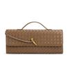 Bolsa Baguete Trama de Nicho Alto Padrão, Bolsa Clutch Horizontal da Moda e Exquisita para Noite, Bolsa Transversal Versátil para Mulheres