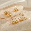 Brincos de Pino Minimalistas em Aço Inoxidável com Design Estiloso, Brincos de Pérola Redonda 1mm/4mm para Mulheres, Acessórios de Orelha em Aço Inoxidável em Alta