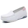Zapatos de Enfermera de Cuero Genuino para Mujer, Nuevos de Primavera y Verano, Planos, Transpirables, No Cansan los Pies, Zapatos de Trabajo para Hospital, Zapatos de Cuña Suaves con Amortiguación de Aire