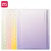 Cuaderno Deli Hb5403 Ligero con Anillas Desmontables de 3 Agujeros, Fácil de Pasar las Páginas Sin Irritar la Mano, Serie de Colores, Cuaderno de Espiral Desmontable