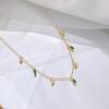 Nina Cross-border Amazon Color Zircon Colar Feminino Europeu e Americano Luz Luxo Personalizado Trendy Square Clavícula Corrente Hot Sale
