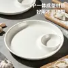 Pratos empilháveis estilo europeu, pratos para bolinhos imitação de porcelana com prato para molho, travessa criativa de camarão para banquetes, louça comercial para hotéis