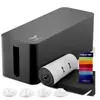 Caixa de Fios Criativa Simples para Mesa com Tampa de Madeira de Bambu Caixa de Fios Placa de Patch Caixa de Armazenamento Caixa de Armazenamento para Fios e Carregadores