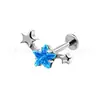 Pendientes de Aleación de Titanio Astmf-136 con Forma de Estrella y Circonita Pendientes de Titanio G23 con Rosca Interna Joyería Tachuelas para Labio Tachuelas para Cartílago