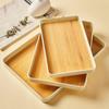 Bandeja de Té Imitación Grano de Madera Rectangular Hogar Taza de Té Juego de Té Vaso de Agua Bandeja de Té Plástico Bandeja de Frutas Bandeja de Drenaje Vela Excelente
