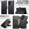 Funda de Teléfono tipo Cartera con Tapa abatible para Samsung S26Ultra con Ranura para Tarjetas y Soporte de Carga Inalámbrica Magnético Dos en Uno, Funda de Cuero