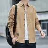 Camisa de Trabajo de Manga Larga Lavada de Moda Clásica para Hombre de Otoño, Camisa Versátil Moderna y Atemporal para Hombres Jóvenes