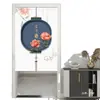 Cortina de Puerta Estilo Chino, Cortina Feng Shui, Cortina de Buena Suerte, Cortina Divisoria para Sala de Estar, Dormitorio, Baño, Media Cortina, No Requiere Taladro