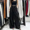Pantalones anchos de secado rápido para mujer, de uso bidireccional, nuevo diseño de verano, pantalones casuales de pierna curva con cintura elástica, adelgazantes y de corte holgado, largos