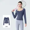Fábrica de Ropa de Yoga Dongguan Personaliza Camisetas Deportivas de Ciclismo y Fitness de Manga Larga Ajustadas de Secado Rápido para Mujeres Europeas y Americanas ODM