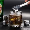 Doméstico Aço Inoxidável 304 Cubo de Gelo Metal Congelamento Rápido Cubo de Gelo Criativo Quadrado Bebida Gelada Gelo para Whiskey Pedra de Gelo para Vinho