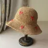 Sombrero de Paja Tejido a Mano con Forma de Corazón para Mujer en Verano, Sombrero de Sol Fresco para Vacaciones en la Costa, Sombrero de Sol Anti-UV