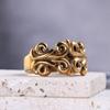 Anillos de Acero de Titanio Europeos y Americanos Transfronterizos, Anillos Huecos para Pareja con Grabado de Patrón Misterioso, Anillos Estilo Punk en Stock