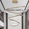 Lámpara de araña grande para casas dúplex, sala de estar, hueco de escalera abierto, villa tipo loft, casa autoconstruida, lujo ligero, techos altos, minimalista moderno