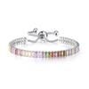Kerastase Amazon Transfronterizo Productos Calientes Europeos y Americanos Pulsera de Circonita de Color para Mujer Completa de Diamante Cristal Tenis Al por Mayor Accesorios de Mano