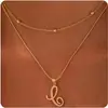 Collar de Cobre con 26 Letras Transfronterizo de Amazon para Mujer, Cadena para Clavícula con Colgante Personalizado en Capas de Alta Gama, Joyería Versátil y Elegante