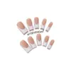 Unhas Usáveis Clássicas Estilo Francês Mais Vendidas Transfronteiriças, Adesivos de Unhas Postiças de Cor Sólida, Unhas Pré-Fabricadas Usáveis, Atacado de Fábrica