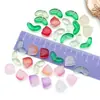 Flores Tulipa de Vidro Degradê e Folhas Verdes Pulseira Colar Artesanal DIY Estilo Antigo Materiais e Acessórios