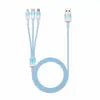Cabo de Dados de Carregamento Rápido Três em Um com Cor Gradiente Cristal de Gelo de 120W para Celulares, Adequado para Carregamento USB Huawei e Apple