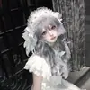 Diadema de Cinta de Encaje con Lazo Estilo Gótico Oscuro Femenina Lolita Tocado con Alas de Gama Alta Accesorio para el Cabello de Ángel
