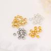 Cuentas de posicionamiento chapadas en oro de 14K con retención de color, abrazadera plana fija de acabado para bricolaje hecho a mano, material para joyería con cuentas de oro de 18K D12