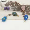 Wt-P2058 Venda Quente Forma Geométrica Pedra Glitter Cor Lápis Lazúli Zircônia Colorida Pedra Incrustada Acessórios de Pingente