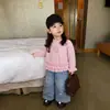 Conjunto de Outono Duas Peças para Meninas 2026 Novo Estilo Coreano Moda Bebê Casual Calça Jeans Conjunto de Duas Peças